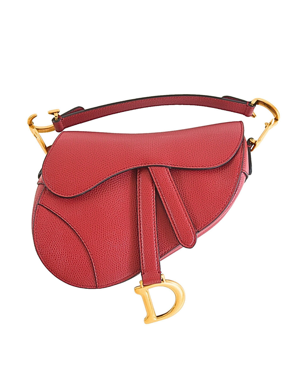 Christian Dior Saddle Bag Mini Bordeaux Leather